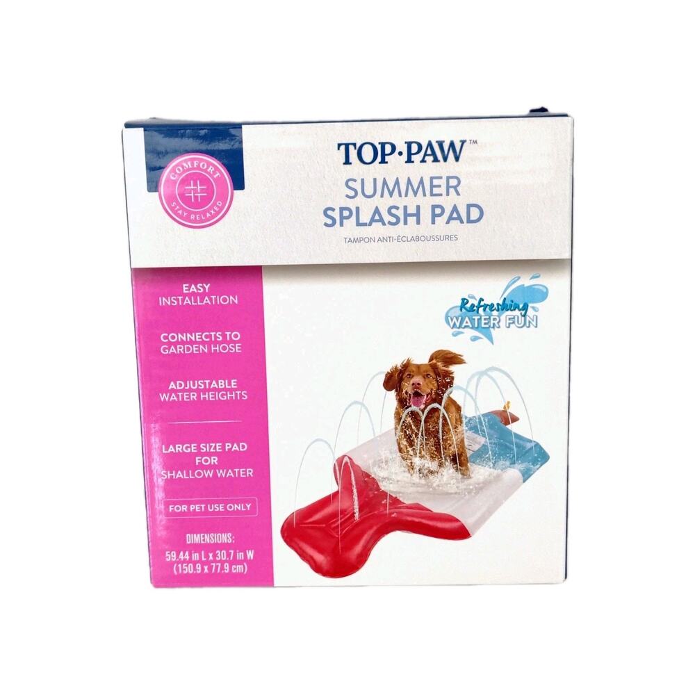 Top Paw Popsicle Summer Splash Pad Dog Toy Large Sprinkler New Red White Blue